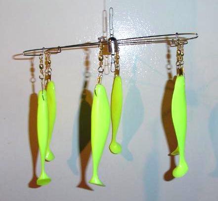 12 inch 6 arm Umbrella Rig with 6 6 inch shad teasers – June Bug Tackle Co.